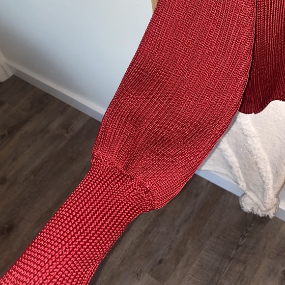 Red Ribbed Sweater - Picture 2 of 3